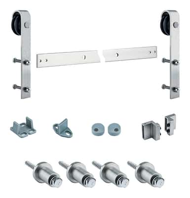 National Hardware Satin Steel Sliding Door Track Kit 1 Set Ace Hardware