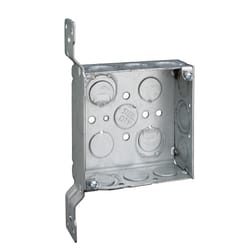 Steel City 4 in. Square Steel Outlet Box Silver