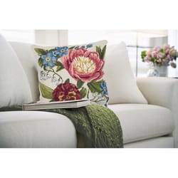 Liora Manne Cream Marina Olefin Throw Pillow 18 in. H X 7 in. W X 18 in. L