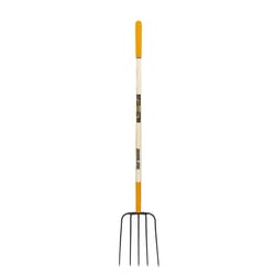 True Temper 5 Tine Steel Manure Fork 48 in. Wood Handle