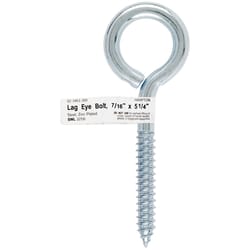 Hampton 7/16 in. X 5-1/4 in. L Zinc-Plated Steel Lag Thread Eyebolt