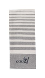 Kay Dee Cooks Kitchen Graphite Cotton Embroidered Tea Towel 1 pk