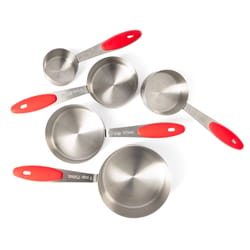 Betty Crocker Silicone/Stainless Steel Silver Measuring Cup Set