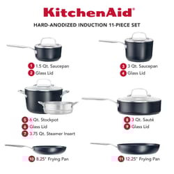 KitchenAid Hard Anodized Aluminum Cookware Set Black Sapphire