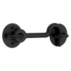 National Hardware 4 in. L Matte Black Steel Hook and Eye Closure 1 pc