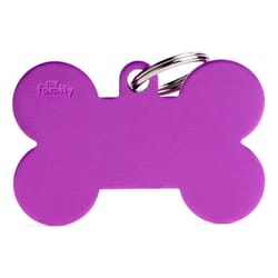 MyFamily Basic Purple Bone Aluminum Dog Pet Tags X-Large