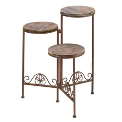 Summerfield Terrace Old World 3-Tier 23 in. H Brown Wrought Iron Plant Stand