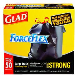 Glad ForceFlex 30 gal Trash Bags Drawstring 50 pk 1.1 mil