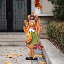 Glitzhome Multicolored Iron 36 in. H X 11.25 in. L X 1 in. W Turkey Yard Stake