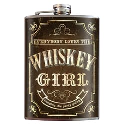 Trixie & Milo Whiskey Girl 8 oz Brown Stainless Steel Flask