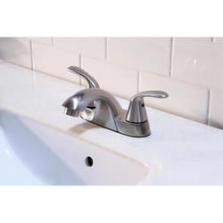 Huntington Brass Satin Nickel Centerset Bathroom Sink Faucet 4 in.