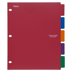 Five Star Assorted Binder Dividers 5 pk