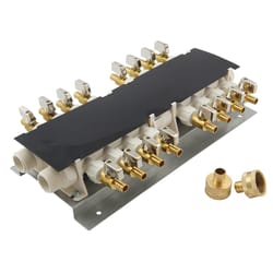 Apollo 1/2 in. PEX Barb in to X 1/2 in. D Barb Brass 16 Port Manifold