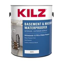 KILZ Basement & Masonry White Flat Water-Based Styrene Acrylic Copolymer Masonry Waterproofer 1 gal