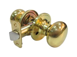 Faultless Mushroom Polished Brass Passage Door Knob Right Handed