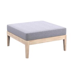 Linon Home Decor Monterey Natural Wood Frame Conversation Ottoman Gray