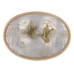 Montana Silversmiths On The Banks with Ducks Gold/Silver Belt Buckle