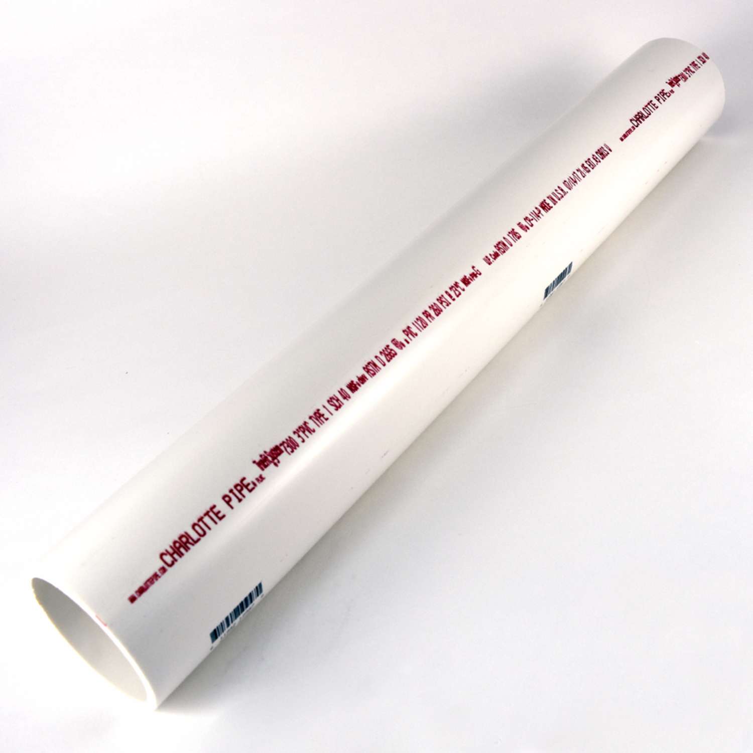Charlotte Pipe Schedule 40 PVC Solid Pipe 3 in. Dia. 2 ft. Plain End