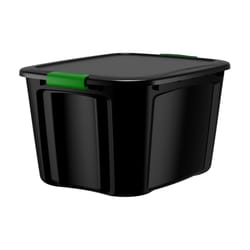 Smartware 20 gal Black/Green Utility Tote Lid Stackable