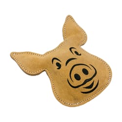 Territory Black/Natural Leather Pig Squeak Dog Toy All Pet Sizes 1