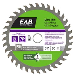 Exchange-A-Blade 5-1/2 in. D X 5/8 - 1/2 in. Ultra Thin Carbide Finishing Saw Blade 36 teeth 1 pk