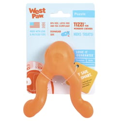 West Paw Zogoflex Orange Plastic Tizzi Tug Dog Treat Toy/Dispenser Small 1 pk