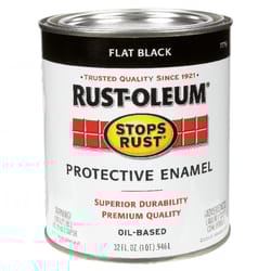 Rust-Oleum  Stops Rust  Flat  Black  Oil-Based  Alkyd  Protective Enamel  1 qt. 