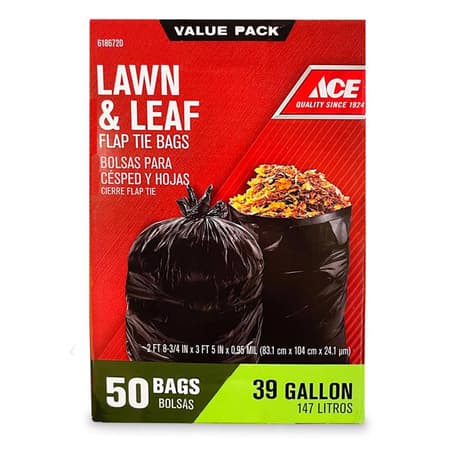 12 Count Pack of 3 Simply Done 39 Gallon Flap Tie Lawn & Leaf Bag 