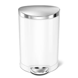 Simplehuman 6 L White Plastic/Steel Step Trash Can
