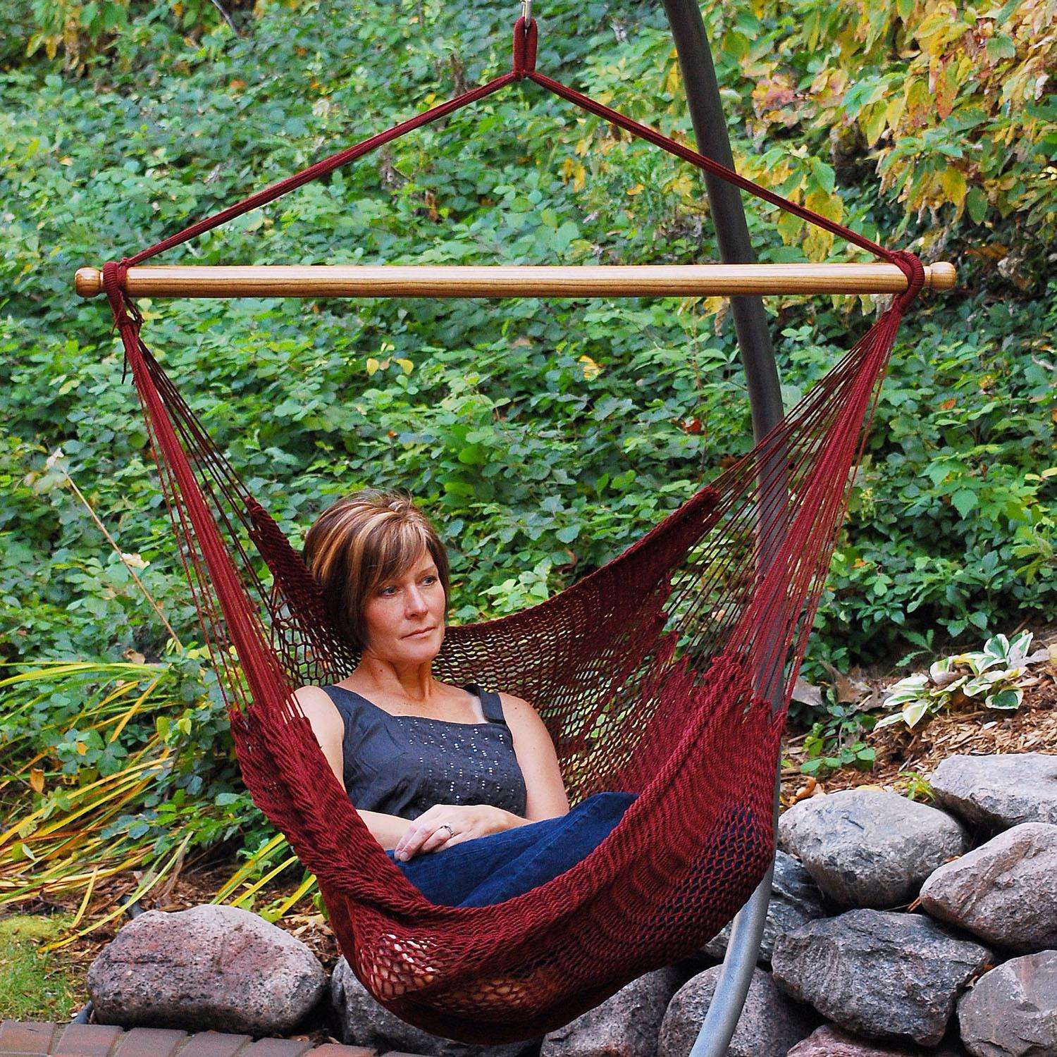 Algoma 51 in. W X 44 in. L 1 person Red Rope Hammock