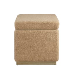 Linon Home Decor Stella Tan Sherpa Fabric Modern Ottoman 1 pk