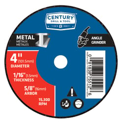 Century Drill & Tool 4 in. D X 5/8 in. Aluminum Oxide Metal Cutting Wheel 1 pc