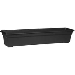 Novelty 6.4 in. H X 29.5 in. W X 8 in. D Plastic Countryside Flowerbox Flower Box Black