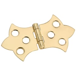 National Hardware 2-1/4 in. W X 1-5/16 in. L Solid Brass Steel Decorative Hinge 1 pk