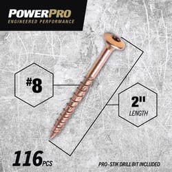 HILLMAN Power Pro No. 8 Ga. X 2 in. L Star Wafer Head Coarse Multi-Material Screws