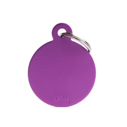 MyFamily Basic Purple Circle Aluminum Dog Pet Tags Large