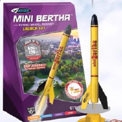 Estes Mini Bertha Flying Model Rocket Launch Set Yellow/Black 1 pc