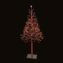 Holiday Bright Lights LED Red 54 in. Lighted Shimmering Tree Yard Decor