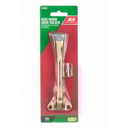 Ace 5 in. W Solid Brass w/Rubber Stop Brass Kick-Down Door Holder Mounts to floor 7/64 in.