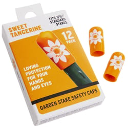 C-BITE Thriving Design Orange Rubber Garden Stake Safety Caps