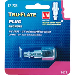 Tru-Flate Steel Air Plug 1/4 in. Female 1 pc