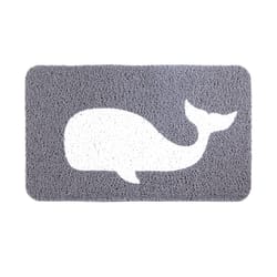 Kikkerland 18 in. W X 30 in. L Gray/White Whale Vinyl Door Mat