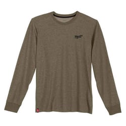 Milwaukee L Long Sleeve Men's Crew Neck Green Hybrid Work Tee Shirt