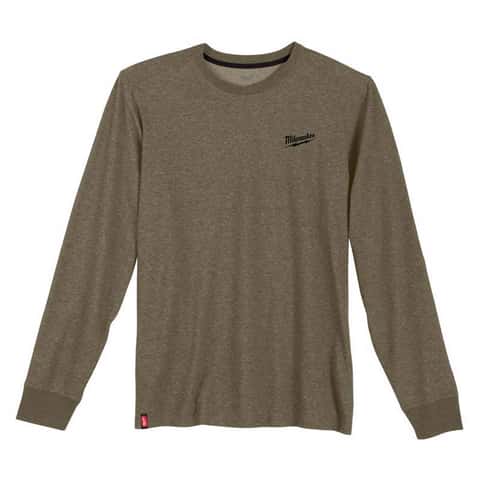 Milwaukee Men's 2X-Large Green Cotton/Polyester Long-Sleeve Hybrid Work T-Shirt (3-Pack)