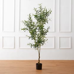 Glitzhome Green Plastic 72 in. H X 70 in. L X 24 in. W Artificial Potted Plant