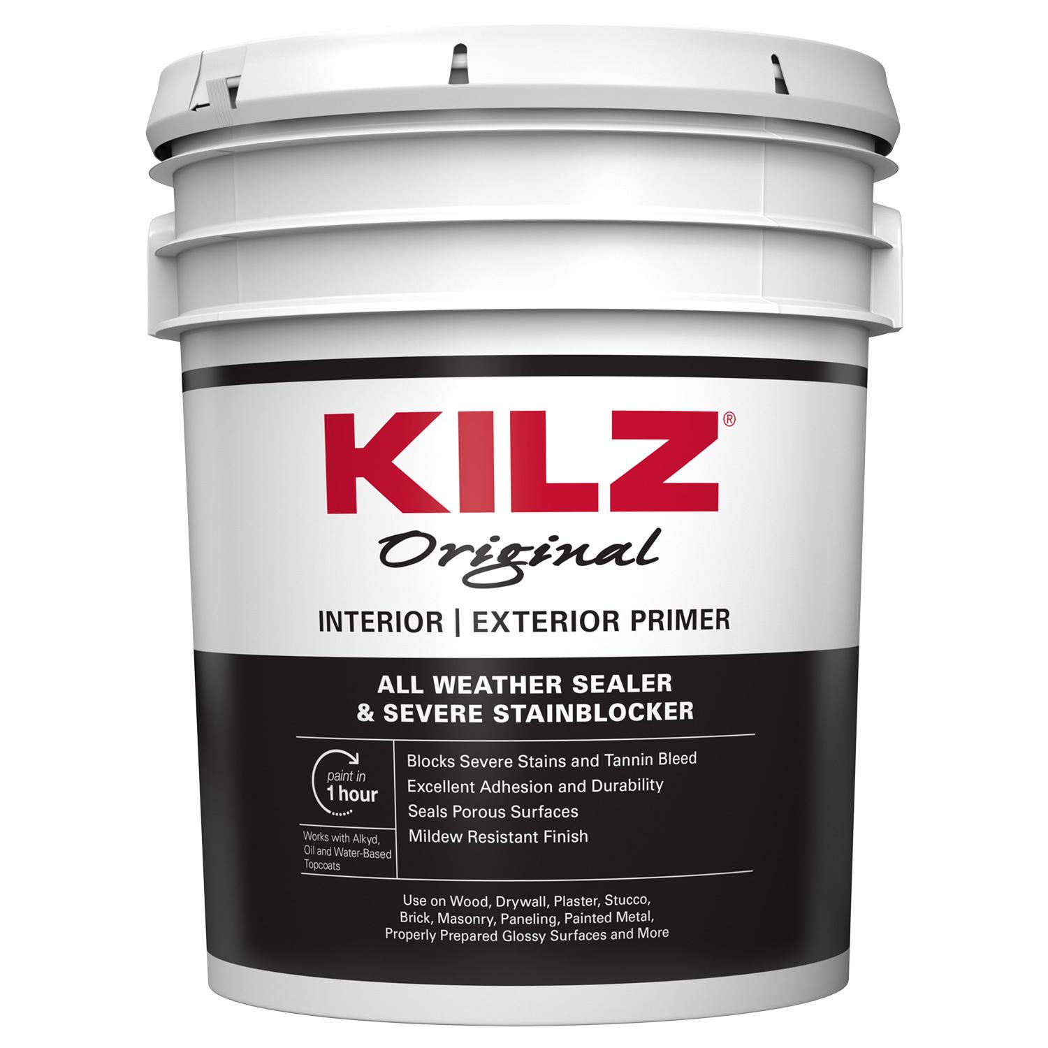 KILZ Original Interior/Exterior White Flat Oil-Based Alkyd Oil Primer 5 gal -  10080