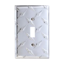 Amerelle Diamond Silver 1 gang Stamped Aluminum Toggle Wall Plate 1 pk
