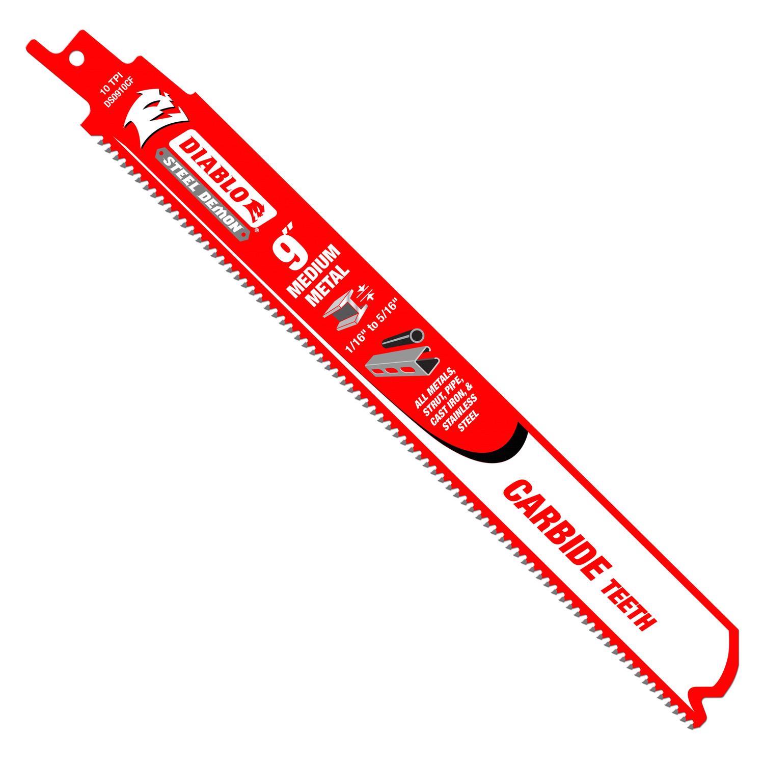 Diablo Steel Demon 9 in. Carbide Tipped Medium Metal Reciprocating Saw Blade 10 TPI 10 pk Sansujyuku sansujyuku.com