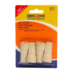 King Innovation DryConn Copper Wire Underground Wire Connector Tan 4 pk