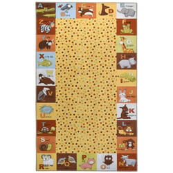 Homefires 36 in. W X 60 in. L Multi-Color Alphabet Animals Polyester Accent Rug